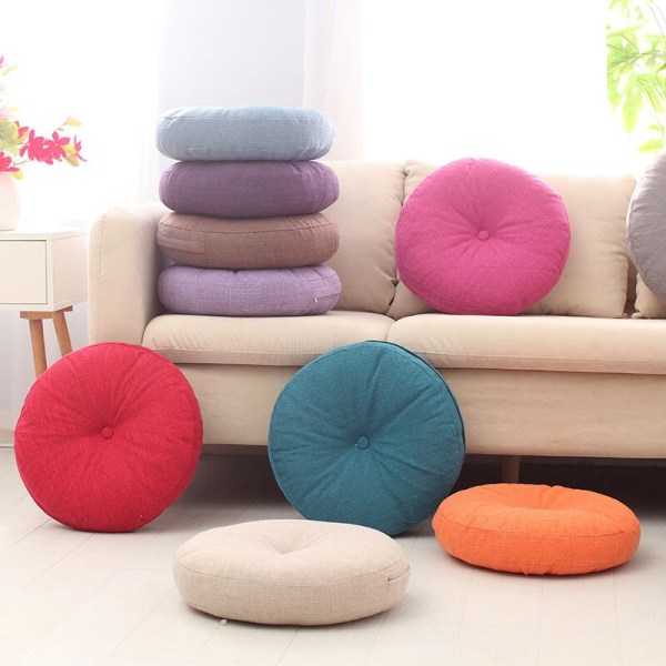 Hot Fabric Thickened Round Futon Nordic Home Meditation and Worship Pad Removable and Washable Meditation Tatami Cushion F8225 Clear