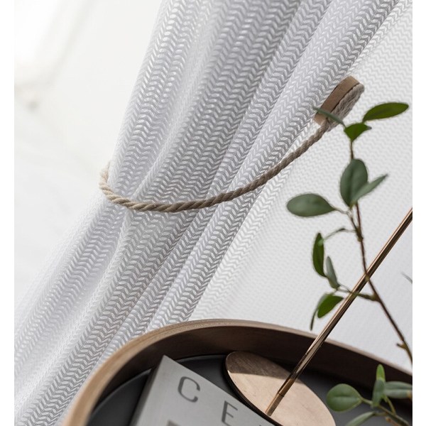 New Curtains for Living Dining  Room Bedroom Herringbone Yarn Hot-selling Curtains Nordic Simplicity Window Curtain White W200cmxH250cm 1PC