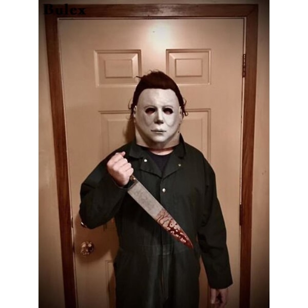 Bulex Halloween 1978 Michael Myers Mask Horror Cosplay Costume Latex Masks Halloween Props For Adult White High Quality