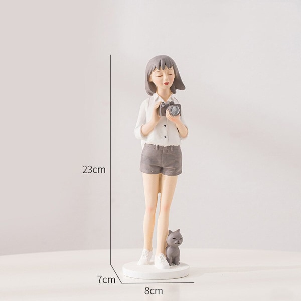Creative Nordic Cute Girl Resin Ornaments Home Decor Crafts Statue Office Desk Figurines Decoration Bookcase Gifts for Couples E