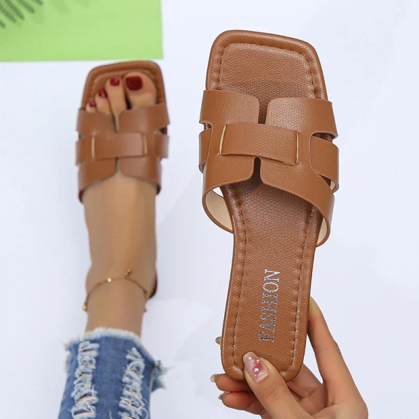 Luxury Summer Slippers Women Flat Outdoor Trend Beach Sandals Female Flip Flops Design Slides Shoes Woman 2024 Big Size 43 Ginger 39