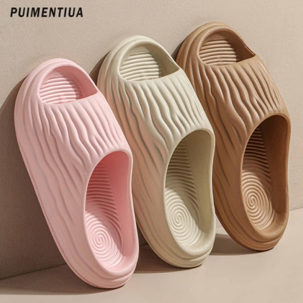 Girl Home Sandals Summer Man Women Flip Flops Fashion Korean Slippers Beach Man'S Pillow Slides Sports Bitter Gourd Sandalias Dark Grey 42-43