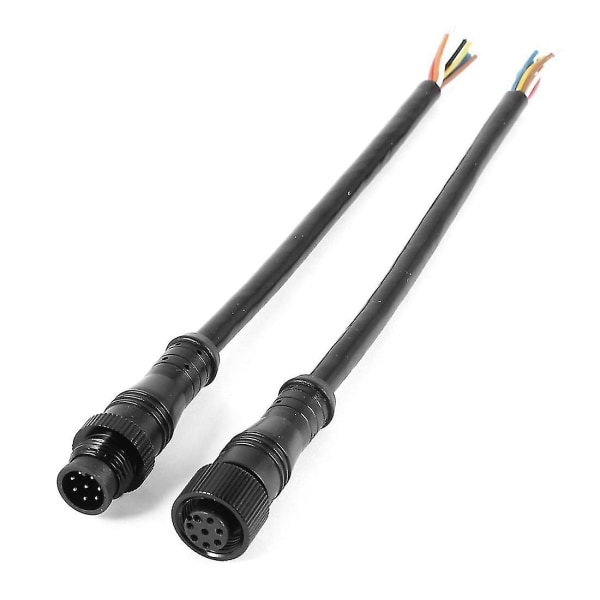 8 Pin M/F Plug Waterproof Connector Cable Black black