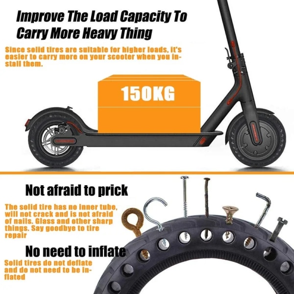 Solid Tire for Xiaomi M365 Pro Electric Scooter Mijia Mi 1S Pro 2 Essential Scooter 8.5 inches Rubber Tyre 8.5' Wheel xy 1PCS Rubber Material