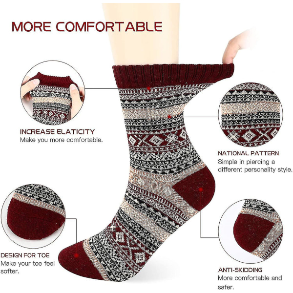 6 Pairs Of Pureh Women , Women Winter , Breathable Soft Casual Gift