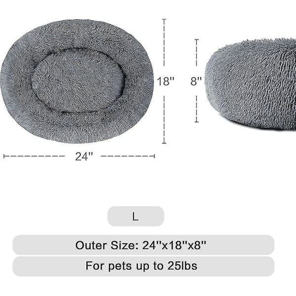 Calming Dog Bed Cat Bed Donut, Faux Fur Donut Cuddler Washable Self-warming Pet