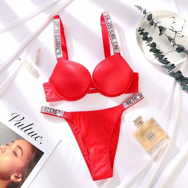 Sexy Lingerie Comfort Women Set Push Up Bra Victoria's Secret Lingerie Set Female 2 Piece Underwear Vetement Femme Bean flour 85C