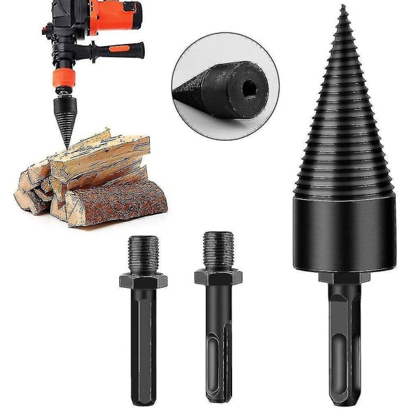 Wood Splitter Drill Bits,firewood Log Drill For Hand Drill With 3 Handle Hex Shank Square And Round 32mm
