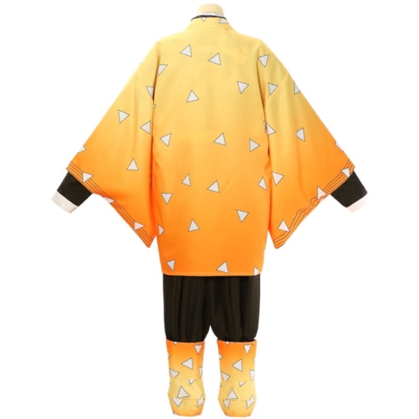 Anime Demon Slayers Kimetsu no Yaiba Agatsuma Zenitsu Cosplay Costume Women Kimono Uniform Halloween Christmas Party clothes Yellow child 150