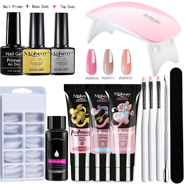 Poly Nails gel Set 6-färg Crystal Extender Nail Enhancement Kit 4