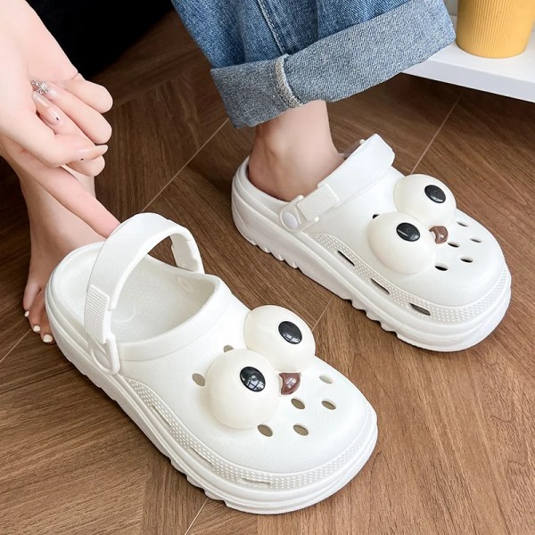 Summer Hole Shoes Women Baotou Outdoor Sole Beach Slides Home Outdoor Wear Comfortable Soft Sole Non-slip Garden Sandals Sky blue 44-45(Fit foot 270)