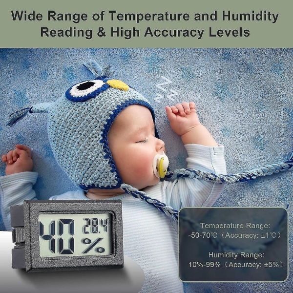 Mini Hygrometer Thermometer Hygrometer Lcd Monitor Humidity Temperature Gauge Humidity Gauge Indicator Room Thermometer For Greenhouse, Cars, H
