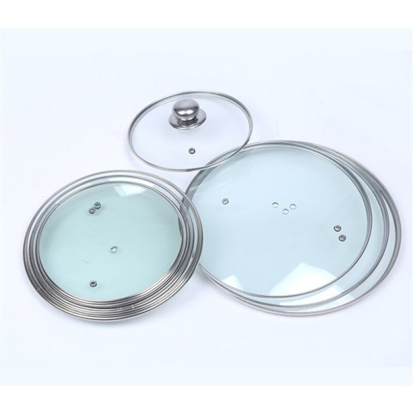 Stainless steel Thick Transparent Tempered Glass Lid cover Soup Pot Saucepan Frying Pan Wok Lid With Knob Kitchen Cooker Part 16cm