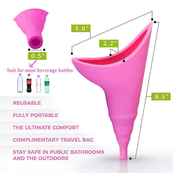 Ladies Portable Outdoor Emergency Standing Urinal Female Silicone Urinal Green