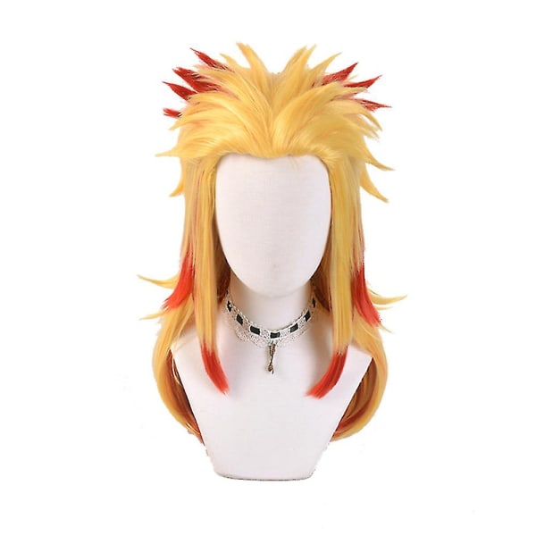 Demon Slayer Rengoku Kyoujurou Cosplay Party Costume Outfits Halloween Party Anime Set Gifts Only Wig One Size - Wig