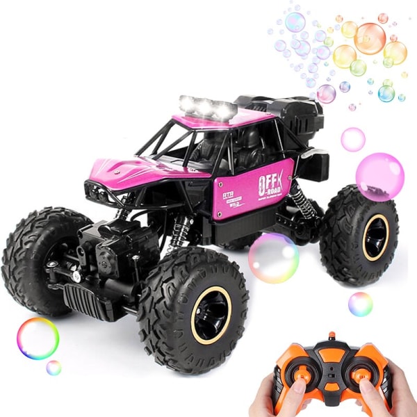 4WD RC Car Remote Control Bubble Machine Radio Control Car Rock Crawler 4x4 Drive Off Road Out Door Toy For Girl Boy Black-2000mah