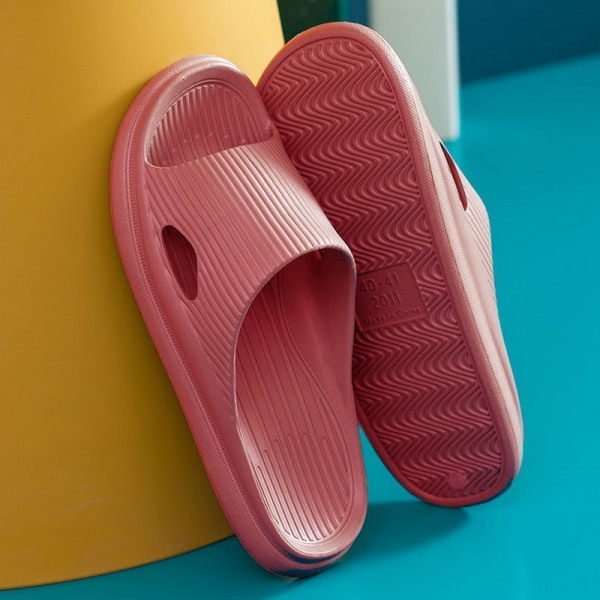 Fashion Home Slippers For Men Slip On Flats Hotel Indoor Floor Flat Shoes Female Slides Summer Non-Slip Family Bathroom Sandals Blue 38-39(25cm)