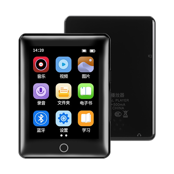 Metal Full Screen 3.0-inch MP3 Music Player Bluetooth 5.0 External Play Mini Portable Walkman/FM/eBook/Recorder MP4 Touch Screen 3.0 Metal BT5.0 64GB