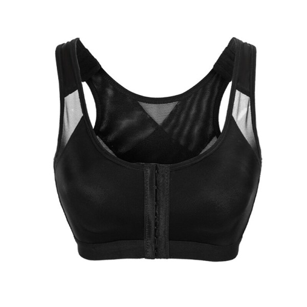 Posture Corrector Lift Up Bra Women Shockproof Active Vest Bras Breathable Underwear S-5XL Cross Back Corset Bra Black M
