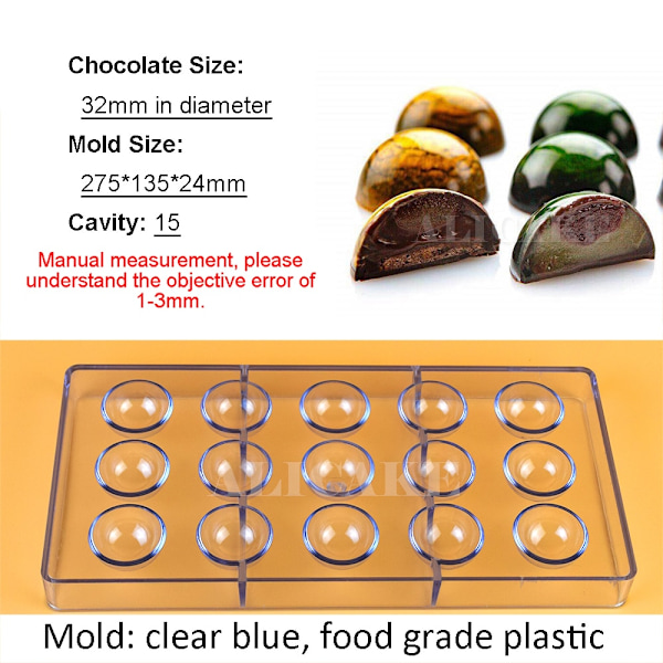 3D Filled Chocolate Candy Mold Baking Polycarbonate Chocolate