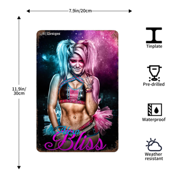 Alexa Bliss metal Decor Poster Vintage Tin Sign Metal Sign Decorative Plaque for Pub Bar Man Cave Club Wall Decoration Style-10 7.9x11.9Inch