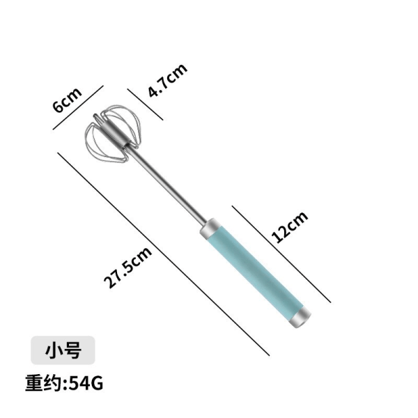 Eggs Tool Semi-automatic Egg Beater Kitchen Beater 304 Stainless Steel Egg Whisk Manual Hand Mixer Tool Self Turning Egg Stirrer S - Blue