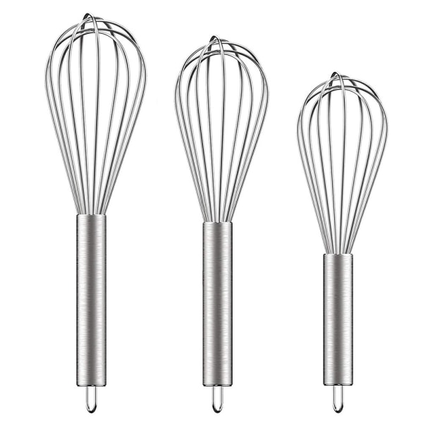 8/10/12 Inch Egg Whisk 6 Wire Stainless Steel Kitchen Balloon Whisks Manual Egg Beater Blender Egg Mixing Mixer Tools 3pcs