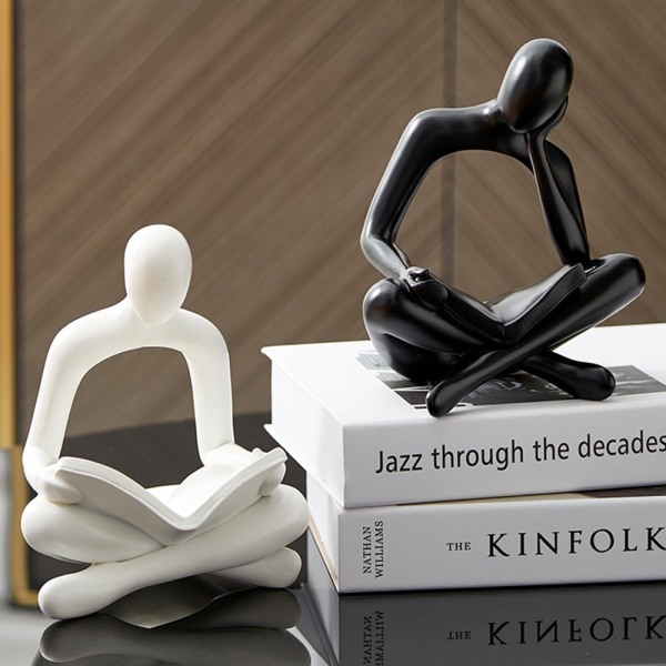 Nordic Home Decoration Abstract Thinker Statue Miniature Resin Sculpture  Figurines for Interior  Office  Desk Accessories Height 13CM