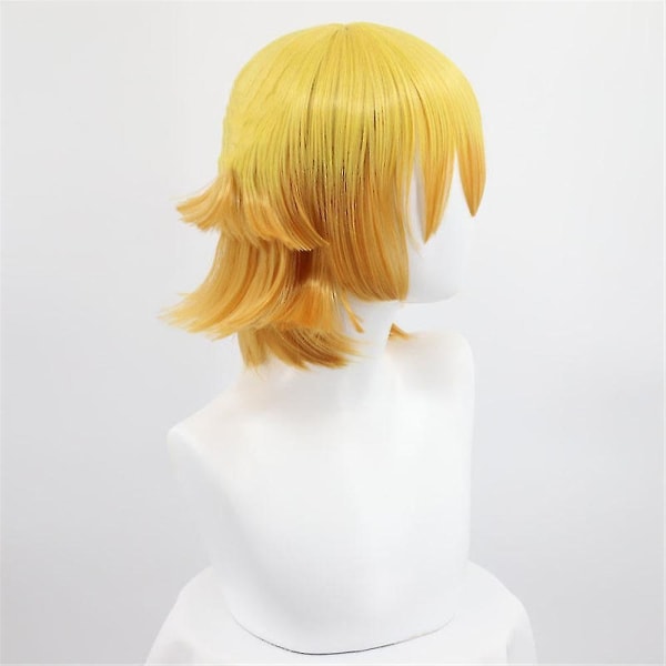 Halloween Party Demon Slayer Agatsuma Zenitsu Cosplay Party Costume Outfits Anime Set Gifts Only Wig L