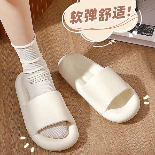 New Summer Couple Bedroom Slides Ladies Flip Flops Thick Bottom Sandals Eva Cloud Slippers Men Women Soft Home Outdoor Slippers Navy Blue 40-41