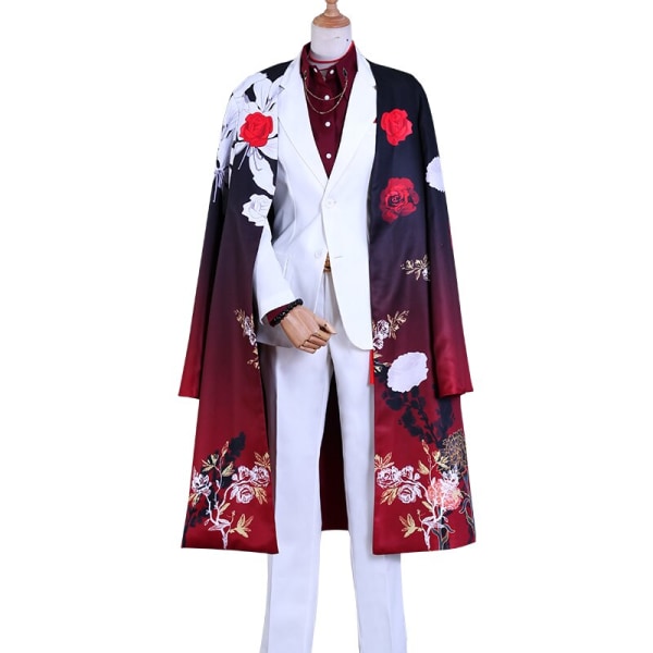 Vtuber Hololive vox Akuma cosplay anime costume Halloween party set luxiem vox Akuma kimono cloak suit set White L