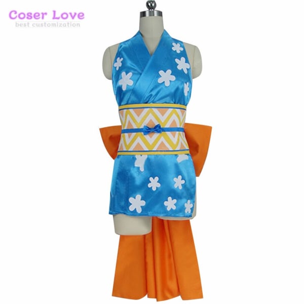 Anime Cartoon One Piece Wano Country Nami Cosplay Costume Carnival Halloween Christmas Clothing Performance Costume Blue L
