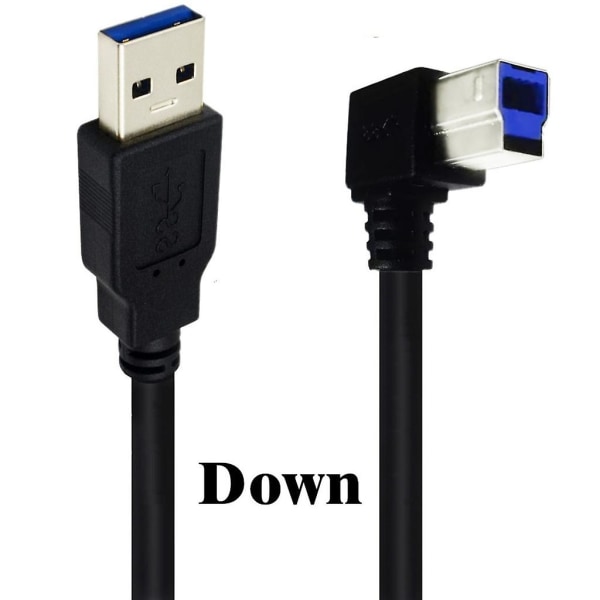 USB3.0 Cable A Male to B Male 90 Degree Right Angle USB3.0 Printer Cable Bend down