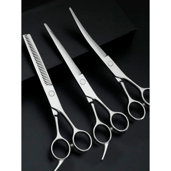 Pet Grooming Scissors Dog Hair Tool Set Professional Trimming Scissors Bent Scissors Teddy Haircutting Scissors Pet Clippers cc Tooth scissors