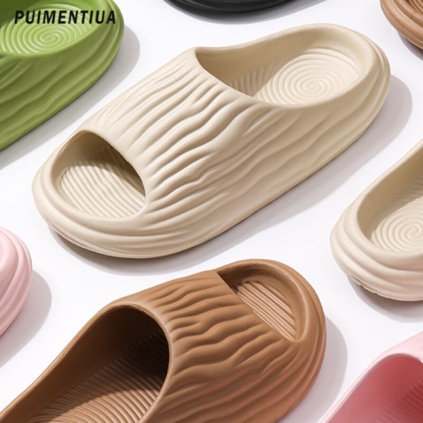 Girl Home Sandals Summer Man Women Flip Flops Fashion Korean Slippers Beach Man'S Pillow Slides Sports Bitter Gourd Sandalias Dark Grey 42-43