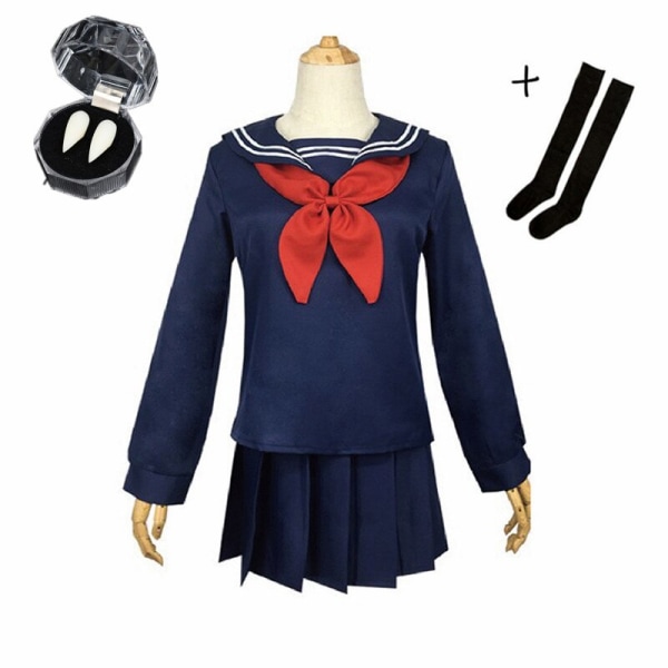 Anime y Hero Academia Boku No Hero Academia Cosplay Costume Himiko Toga JK Uniform Sweater Coat Teeth Halloween Cosplay Clothes Auburn M