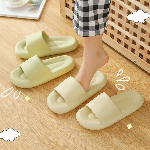 New Summer Couple Bedroom Slides Ladies Flip Flops Thick Bottom Sandals Eva Cloud Slippers Men Women Soft Home Outdoor Slippers Navy Blue 36-37