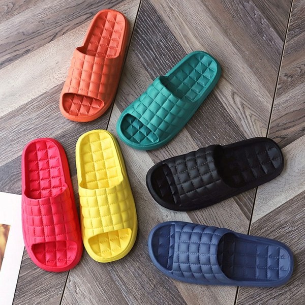 Women Indoor Slippers Floor Flat Shoes Summer Non-slip Flip Flops Bath Home Slippers Female Comfortable Zapatillas de hombre Yellow 41