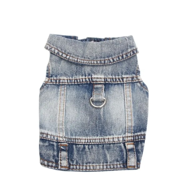 Pets Dogs Jeans Coat Jacket Towable Denim Vest Cat Puppy Spring/Autumn Clothes Apparel cc Blue L