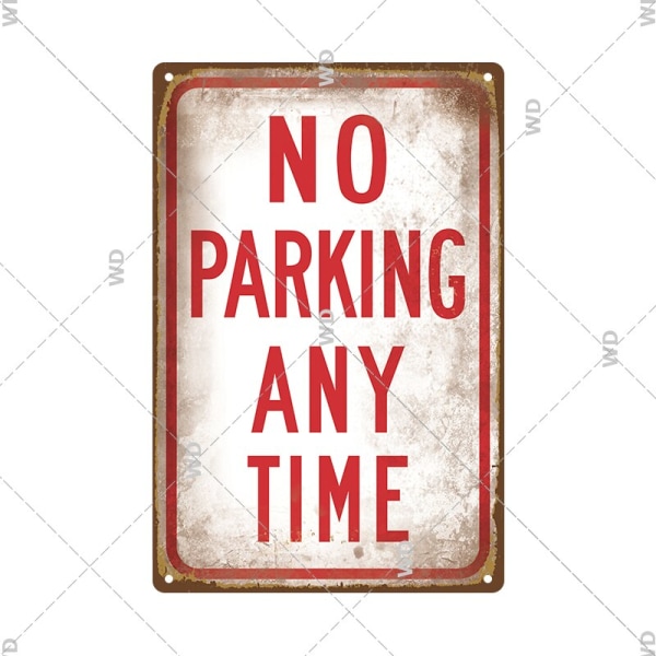 Tin Sign No Parking Slow Down Caution Warning Do Not Pass Metal Vintage Plaque Retro Metal Plate Traffic Yard Street Wall Decor WS3134 20x30cm