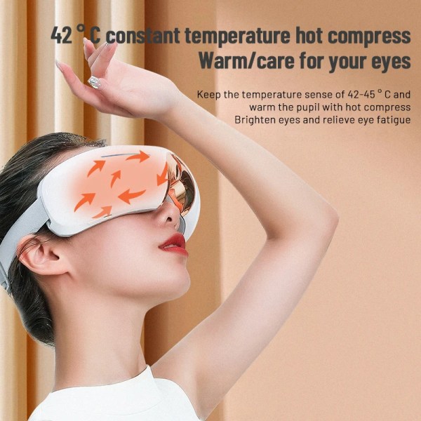 Smart Wireless Bluetooth Music Eye Protector Foldable Eye Protector Air Pressure Vibration Hot Compress Kneading Eye Massager Black3