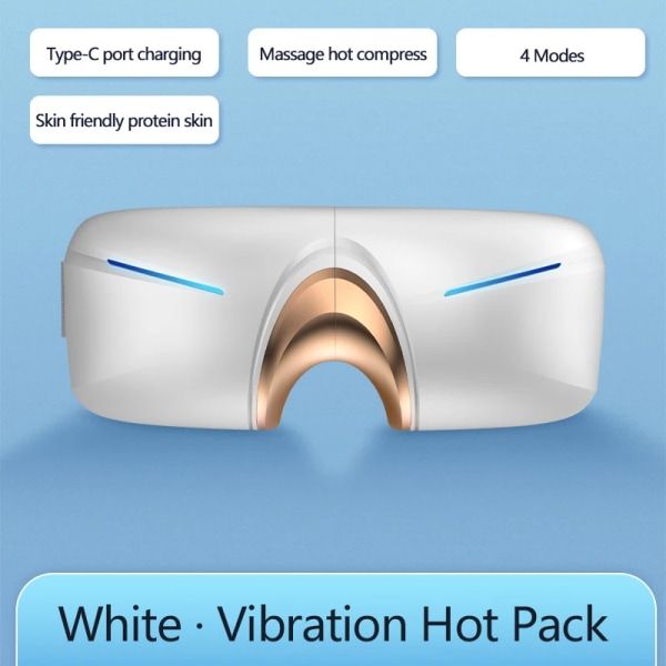 Smart Wireless Bluetooth Music Eye Protector Foldable Eye Protector Air Pressure Vibration Hot Compress Kneading Eye Massager White1