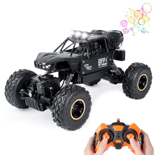 4WD RC Car Remote Control Bubble Machine Radio Control Car Rock Crawler 4x4 Drive Off Road Out Door Toy For Girl Boy Blue-2000mah