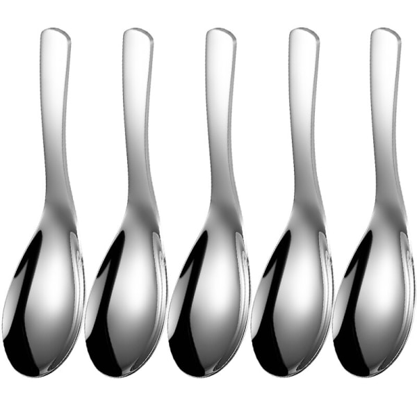 5pcs 304 Stainless Steel Spoons Dinner Spoon Spoons Thickened Coffee Spoon Dessert Spoon Kitchen Tableware Set B- Spoons 5pcs