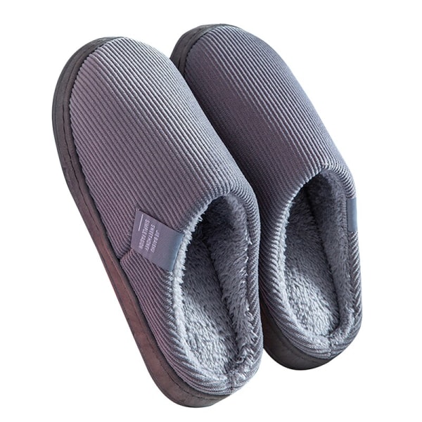 Winter Warm Slippers Polyester Cotton Women Men Home Shoes Simple Non-slip Indoor Slides Corduroy Couple Slipper Female Shoes Auburn 38-39