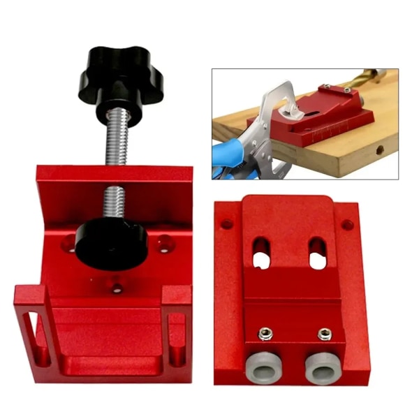 Adjustable Pocket Hole Jig Kit 9mm Angle Drill Guide Woodworking Tool Hole Puncher Locator Jig Drill Bit Carpentry Tools Set A