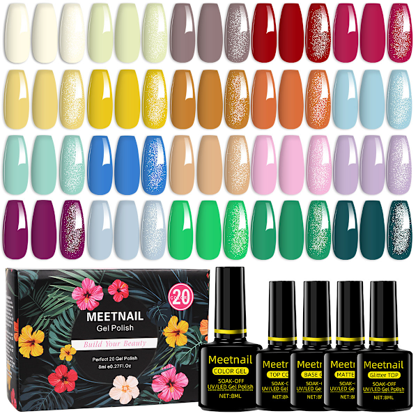 GS-20PC2-20 färg tätning lim nail art set Huvudbildsstil