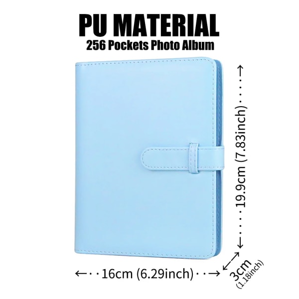 256 Pockets Mini Photo Album Picture Case for Fujifilm Instax Mini Film 7 8 9 11 25 50s 70 90 Link liplay Sky blue