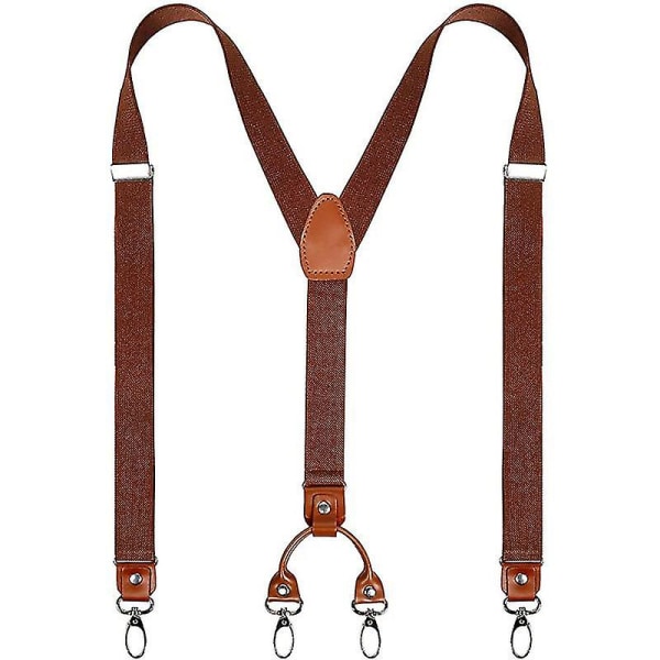 Mens Braces For Men 4 Clips Y-back 2.5cm Wide Heavy Duty Adjustable Elastic Mens Suspenders Durable Suspenders Strong Metal Clips A02