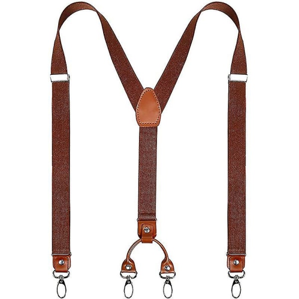 Mens Braces For Men 4 Clips Y-back 2.5cm Wide Heavy Duty Adjustable Elastic Mens Suspenders Durable Suspenders Strong Metal Clips A02